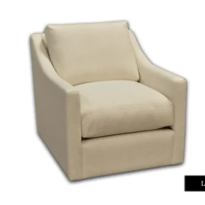 Beige upholstered armchair with cushion