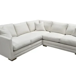 White L-shaped sectional sofa with cushions